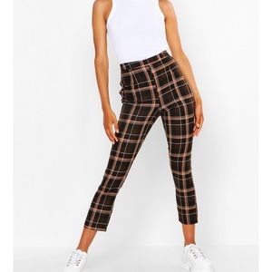Checked Tailored Tapered Pants